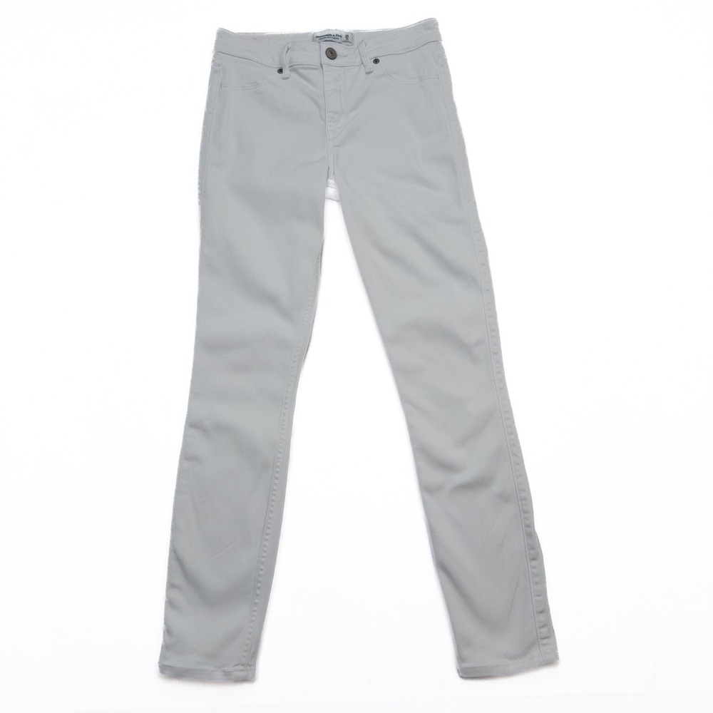 Abercrombie & Fitch Women's Jeans 25 White Stretch Slim Straight‎